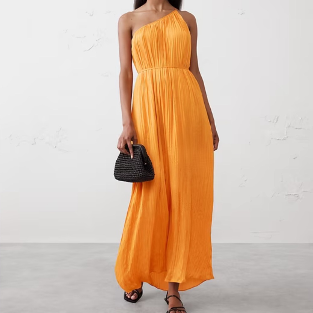 Banana Republic Vibrant Orange One-Shoulder Dress - NWT!